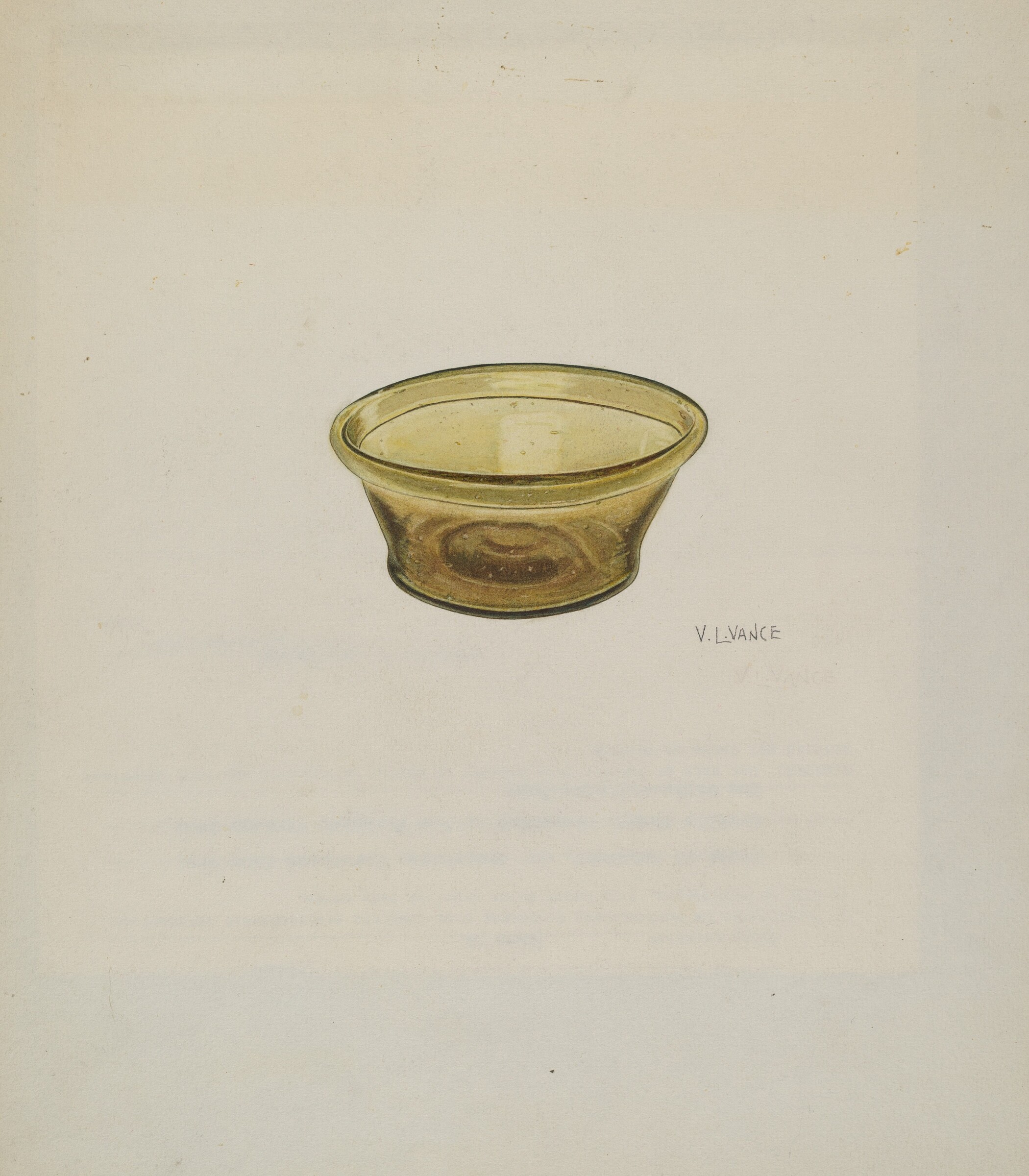 Small Glass Bowl, V.L. Vance, c. 1940