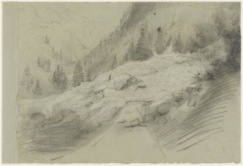 Avalanche in an Alpine Landscape