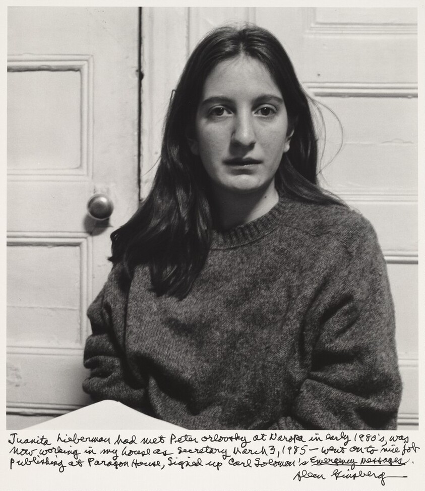 Juanita Lieberman had met Peter Orlovsky at Naropa in early 1980's, was now working in my house as secretary March 3, 1985 - went on to nice job publishing at Paragon House, signed up Carl Solomon's Emergency Messages.