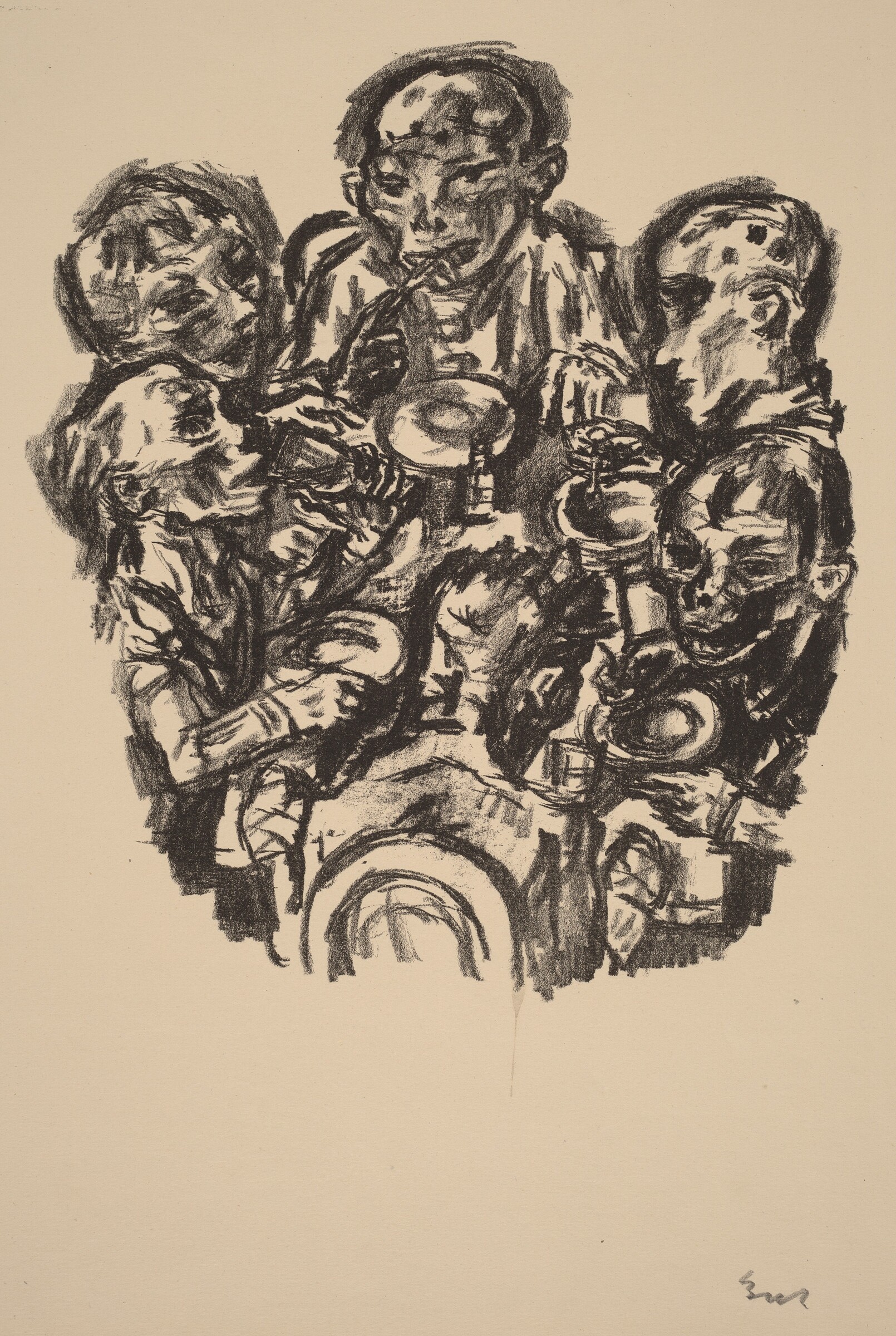 Six Diners at Table, René Beeh, 1921