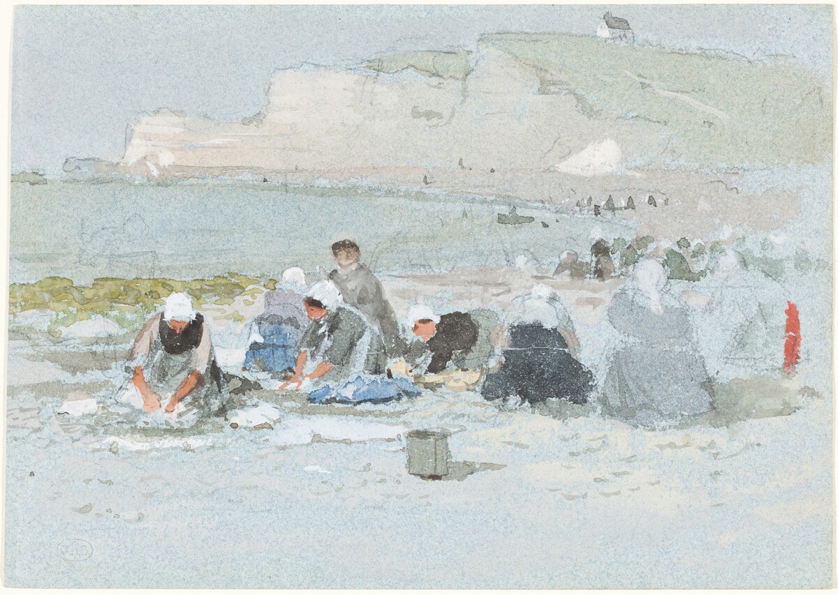 Washerwomen on the Beach at Etretat