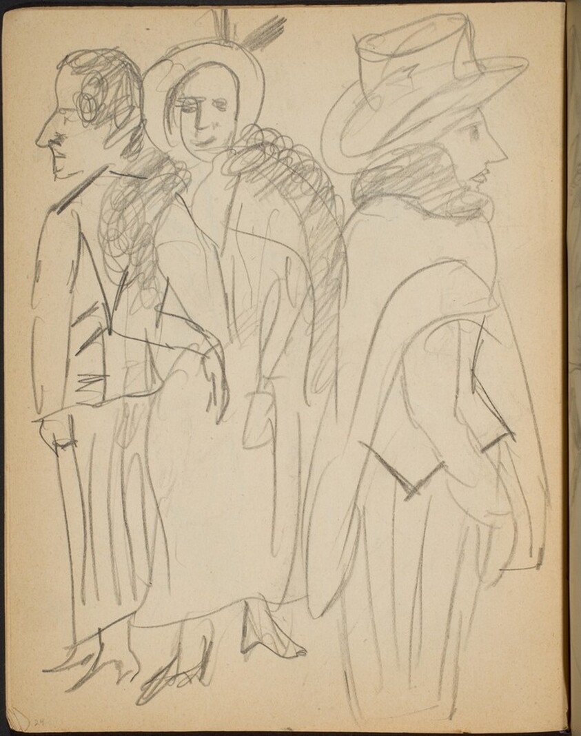Kleiderstudien - Drei Frauen in Straßenkleidung (Studies of Dresses - Three Ladies Dressed Up) [p. 24]