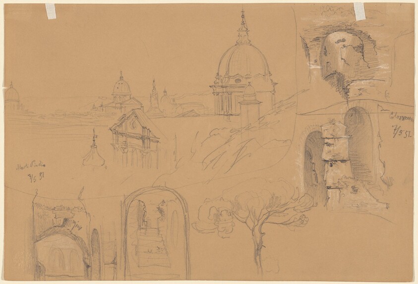 Studies of the Colosseum and Monte Pincio (verso)