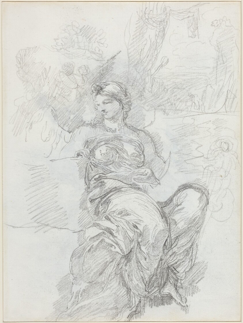 Seated Angel in a Landscape [recto]