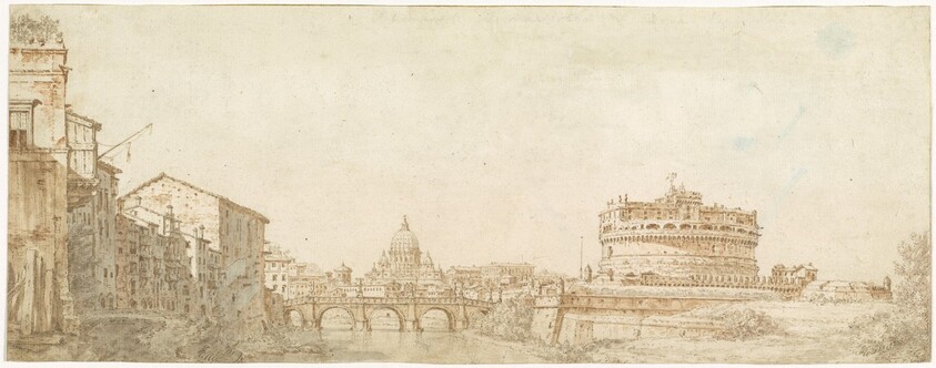View of Rome with the Dome of Saint Peter's and the Castel Sant' Angelo