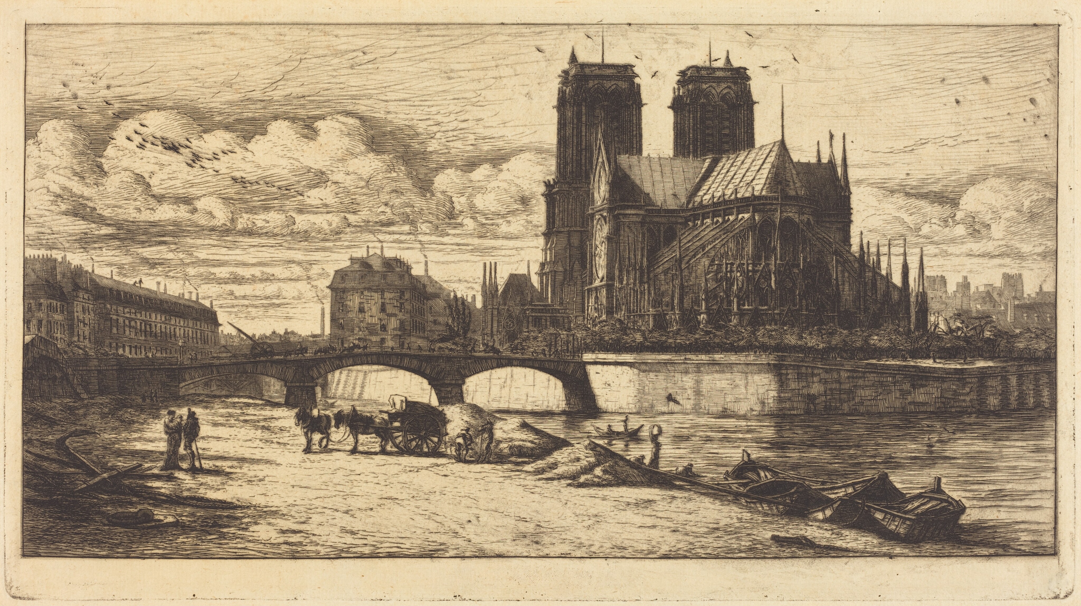 Le Pont-au-Change, Paris by Charles Meryon