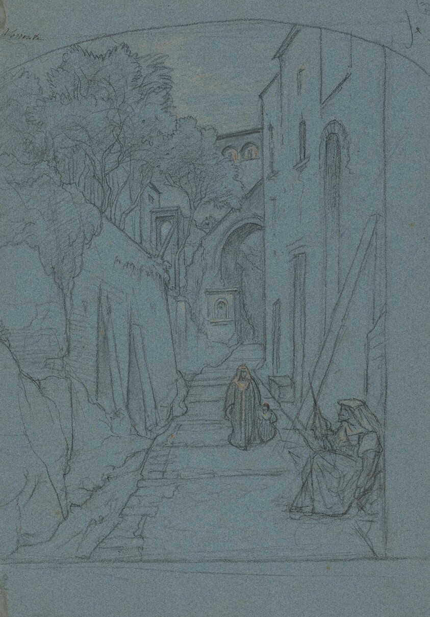 View up a Street in Sorrento [verso]