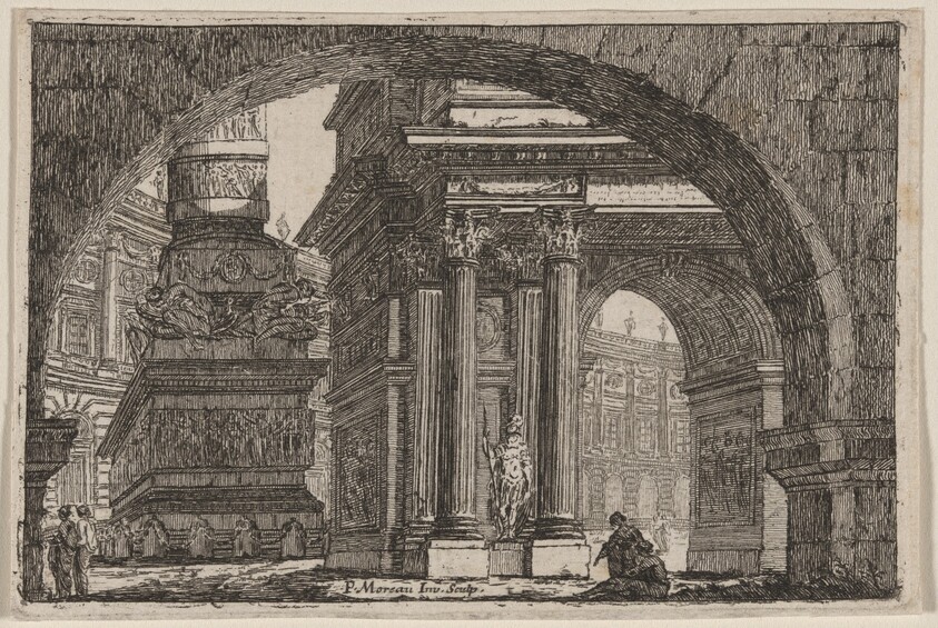 Ancient Forum Seen Beneath an Arch
