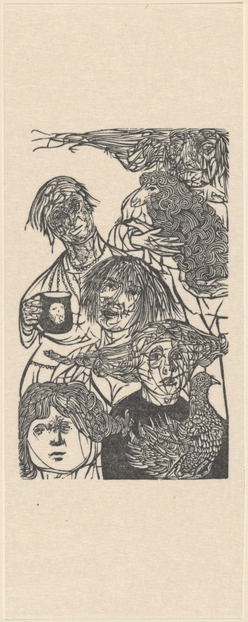 Page 27, from "A Poem Called the Tunning of Elynour Rummynge", Leonard Baskin, 1953