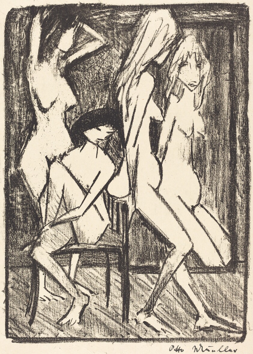 Three Girls in front of a Mirror (Drei Madchen vor dem Speigel)