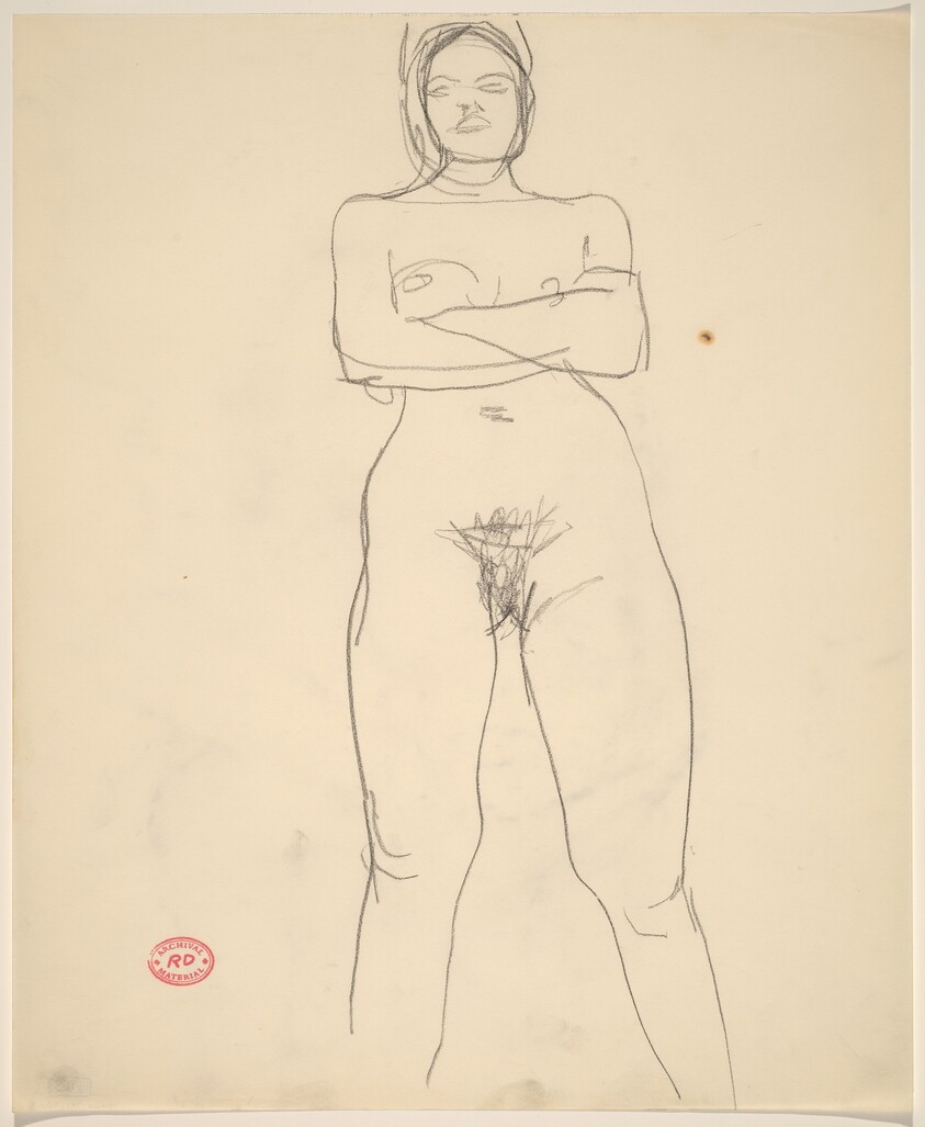 Untitled [standing female nude with arms crossed]