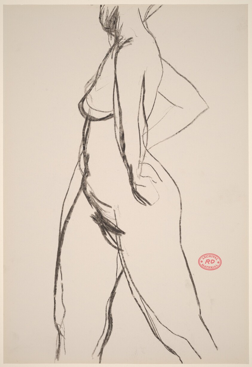 Untitled [side view of nude with her arms akimbo]