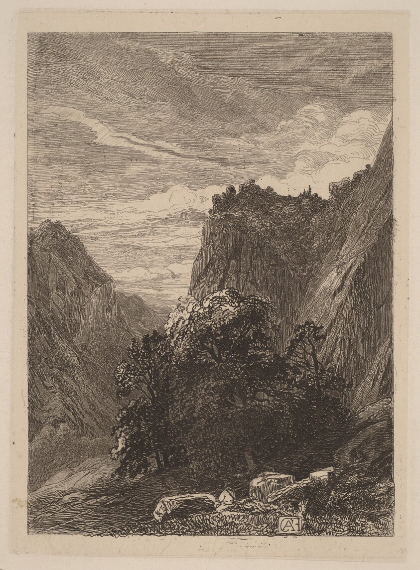Trees at the Foot of a Cliff