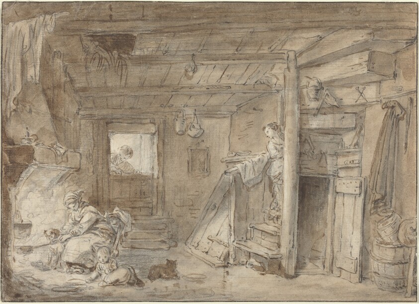 Interior of a Farmhouse with Figures