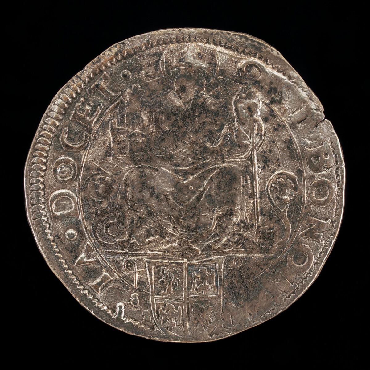 Saint Petronius Enthroned above Arms of Cardinal Alidosi [reverse]