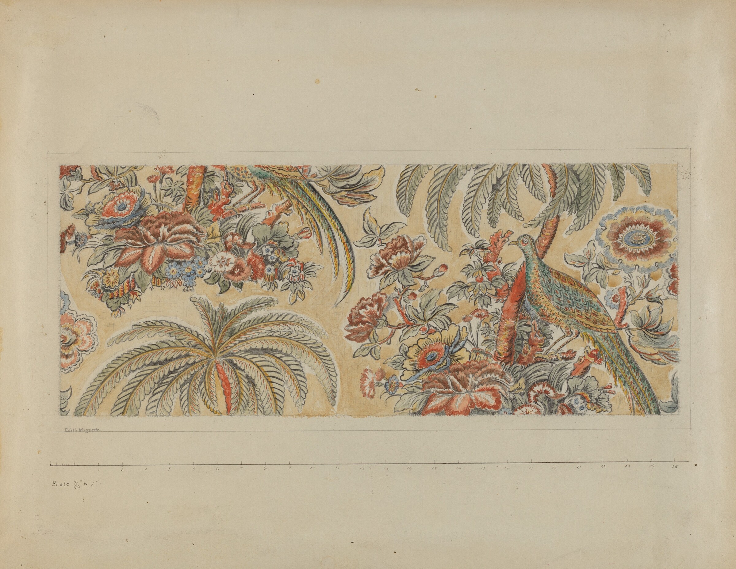 Hand Blocked Chintz, Edith Magnette, c. 1936