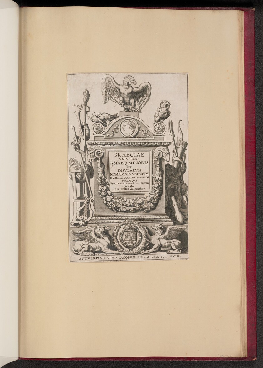 Title Page for Hubert Goltzius, Graeciae Vniversae Asiaeq. Minoris et Insularum Nomismata