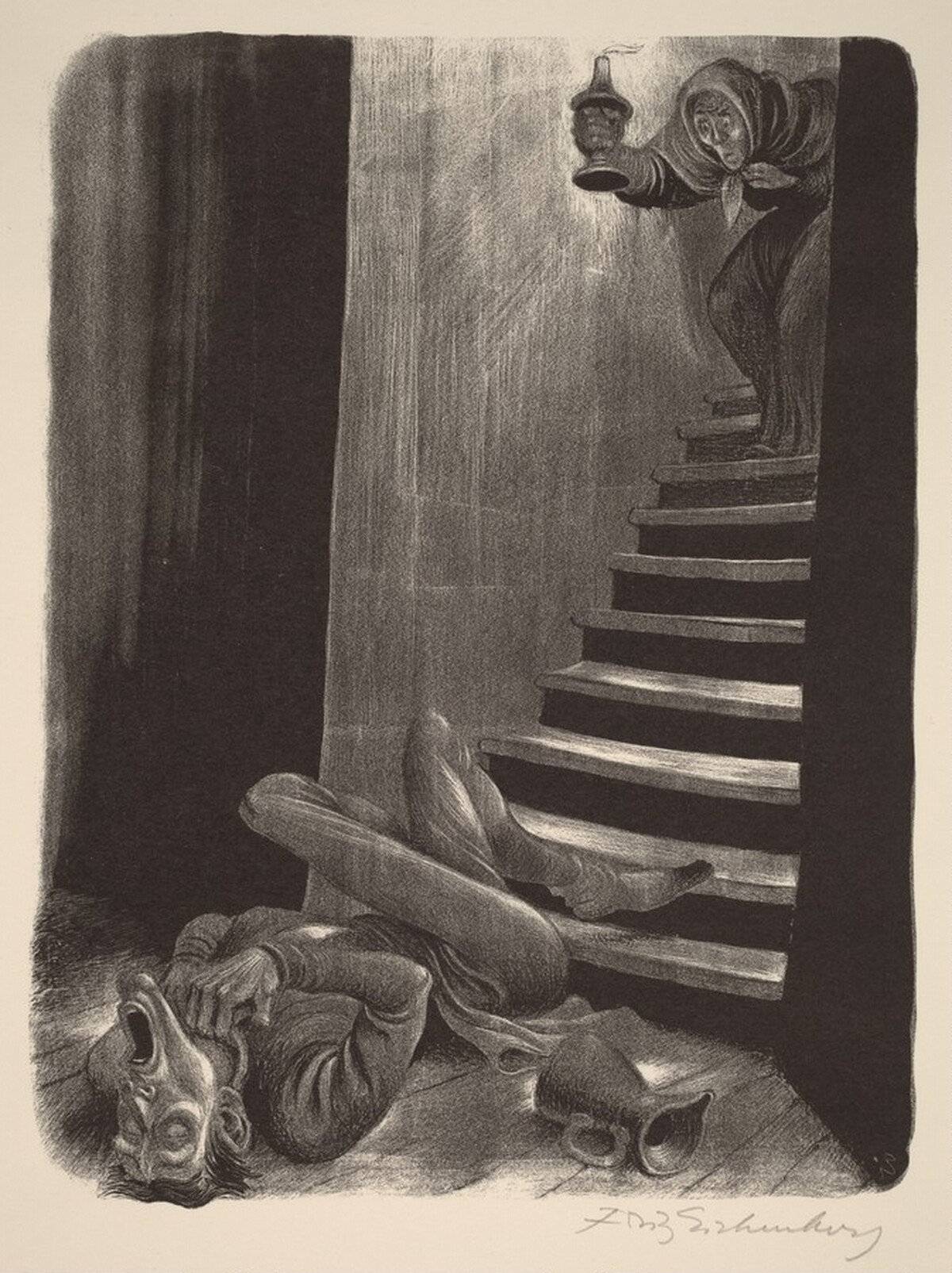 The Scream of the Epileptic (Book VI: The Russian Monk, facing p.214)