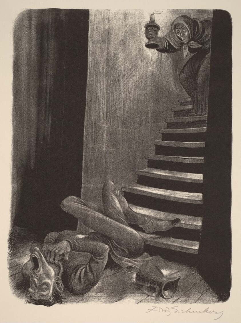 The Scream of the Epileptic (Book VI: The Russian Monk, facing p.214)