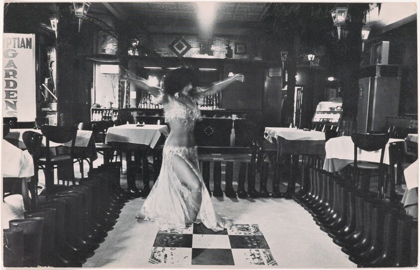 100 Boots Visit the Egyptian Gardens. 29th Street and 9th Avenue, New York City. May 15, 1973, 4:35 p.m.