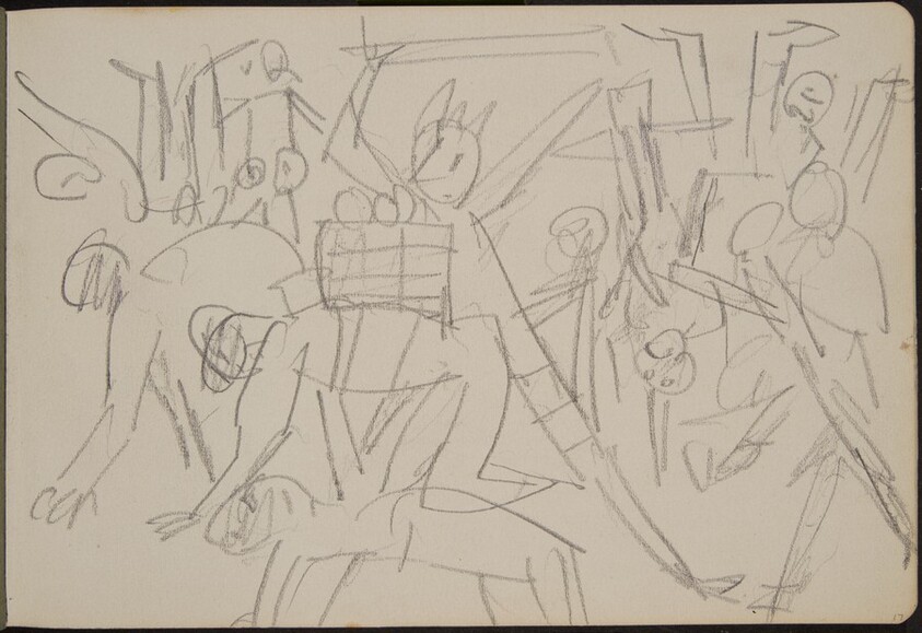 mehrfigurige Skizze mit kriechenden Figuren (Figure Sketch) [p. 17]