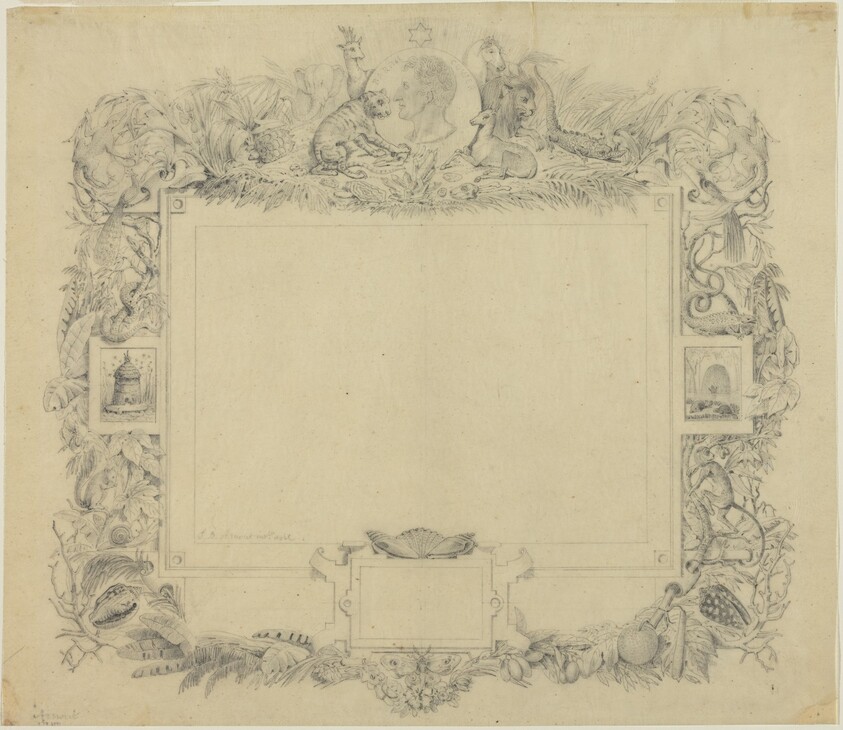 Design for a Border with a Portrait of Baron Cuvier