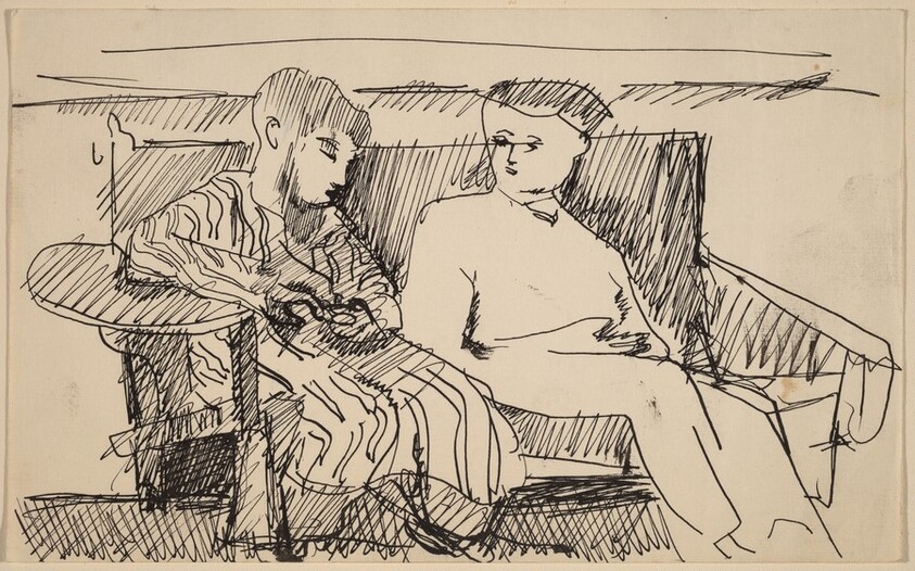 Couple Seated on Bench