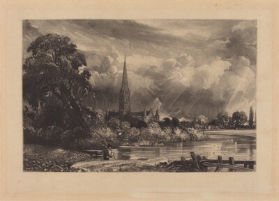 Salisbury Cathedral, David Lucas after John Constable, in or after 1831