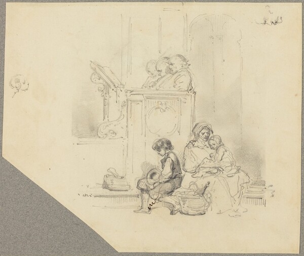 Figures at a Church Service