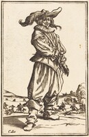Soldier with Feathered Hat, after Jacques Callot, 1623 or later