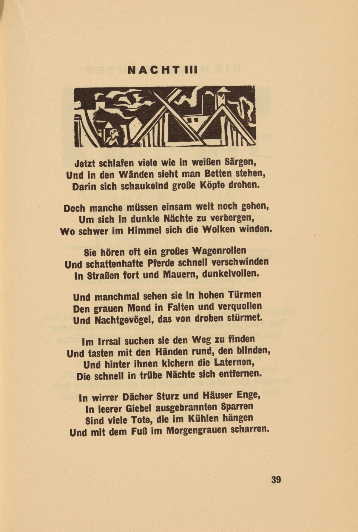Nacht III (Night III) (headpiece, page 39) from Georg Heym: Umbra Vitae (Georg Heym: The Shadow of Life)