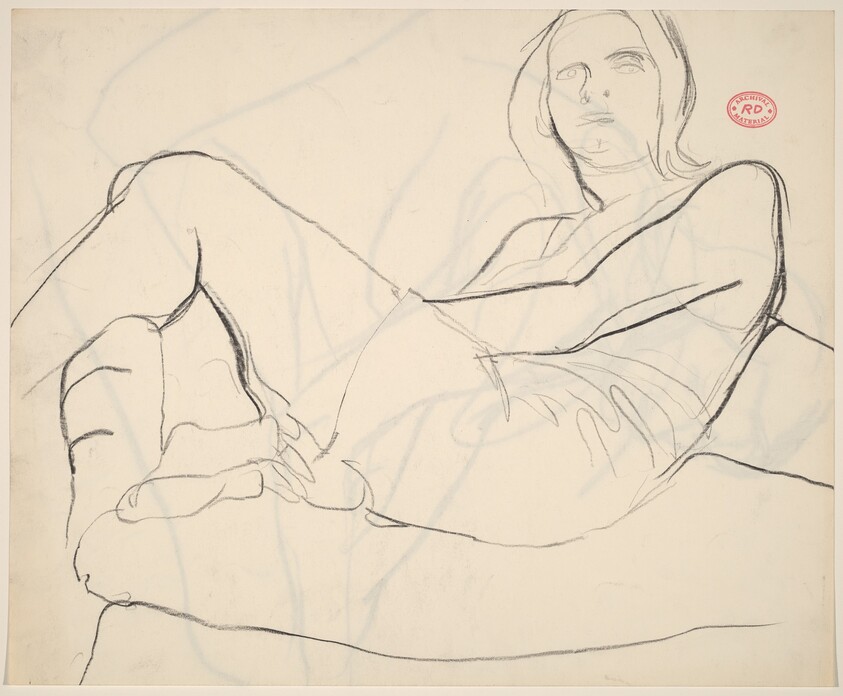 Untitled [reclining woman with crossed legs] [recto]
