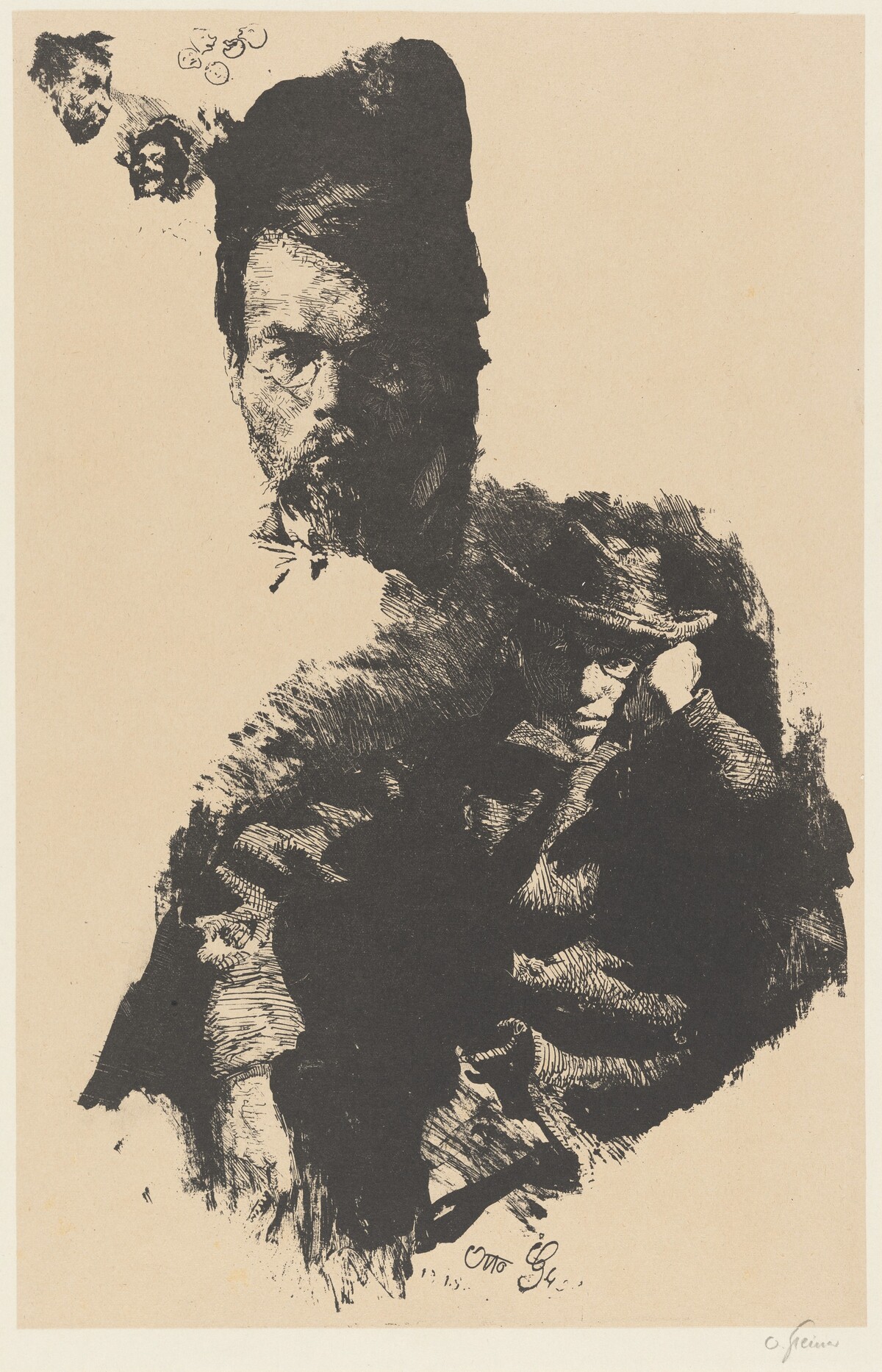 Study Sheet with Portraits of Hans Hess and Albert Klesse
