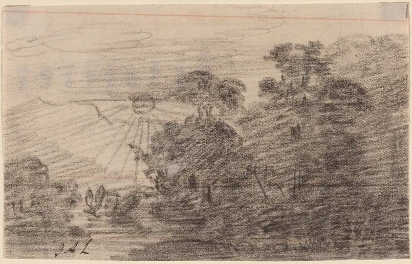 Sunset above a Mountain Lake