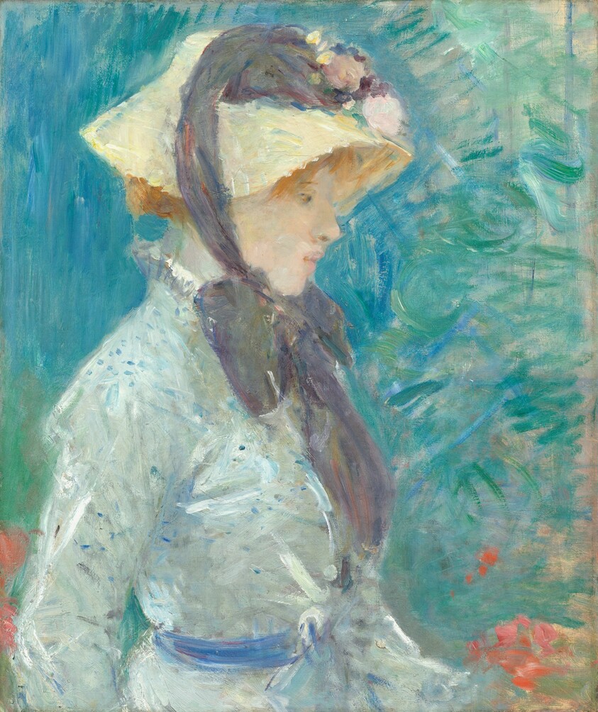 Young Woman with a Straw Hat