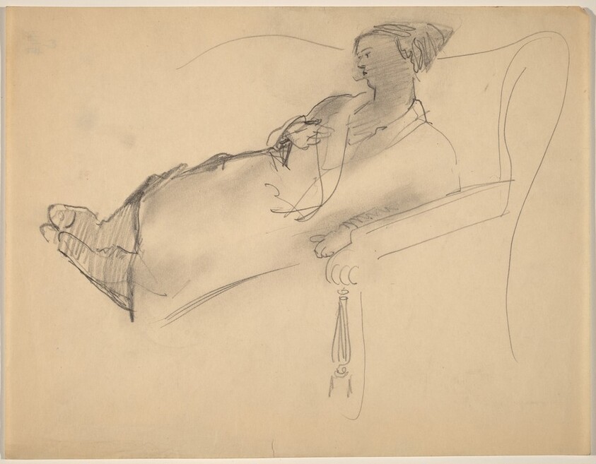 Woman Reclining on Sofa