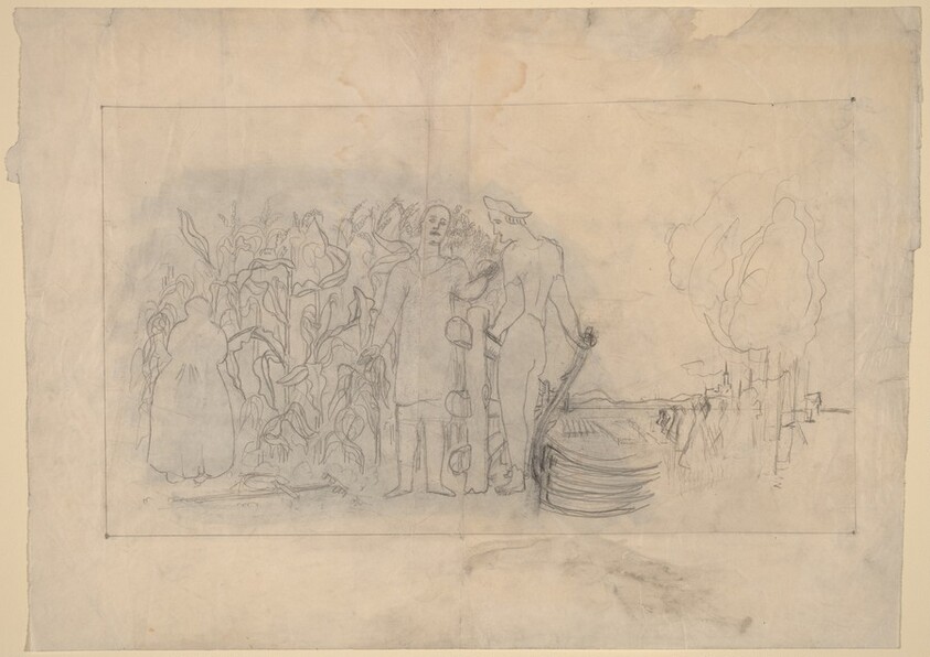 Figures Near a Cornfield