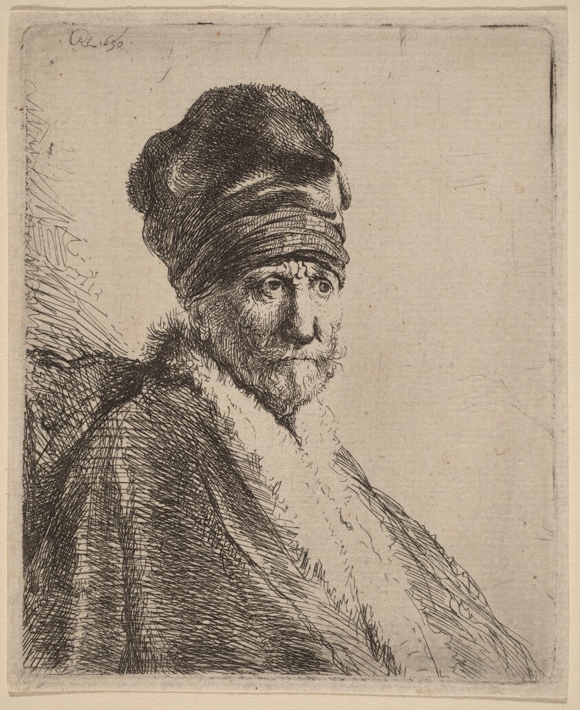 Bust of a Man Wearing a High Cap, Three-Quarters Right (The Artist's Father?)