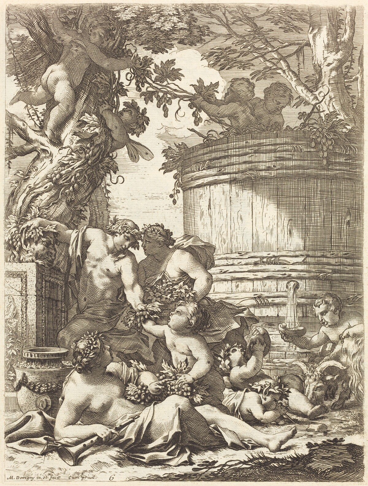 Putti with Grapes and a Seated Bacchante