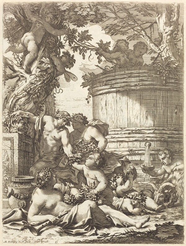 Putti with Grapes and a Seated Bacchante