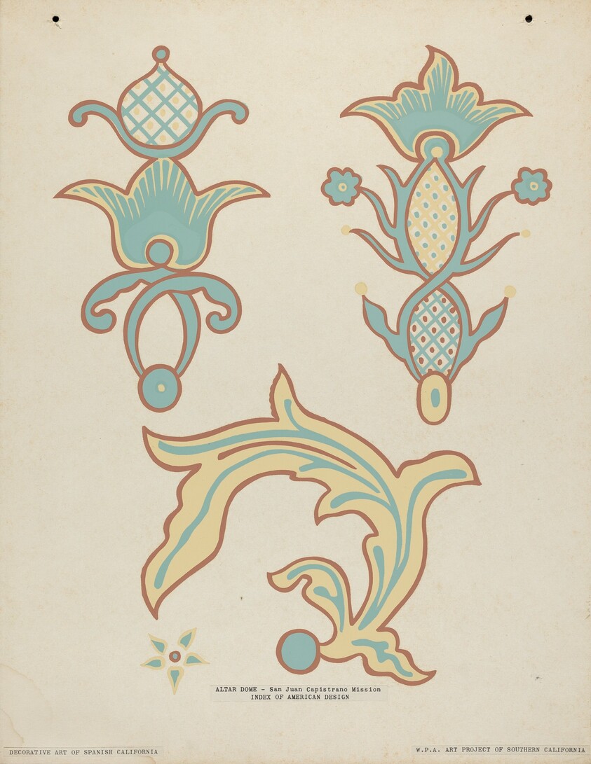 San Juan Capistrano Mission Altar Dome from the portfolio "Decorative Art of Spanish California"