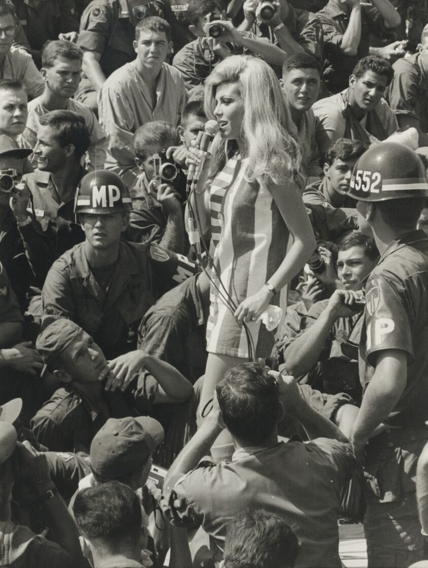 Title from caption on object: “Nancy Sinatra Entertains GIs in Vietnam”