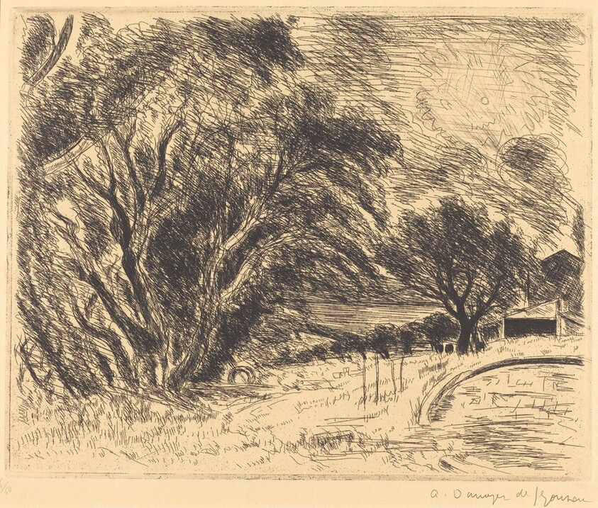 La Ferme a l'aire en fin d'apres-midi