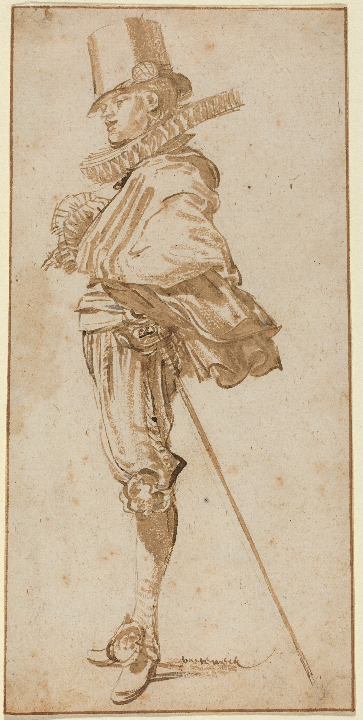 Standing Cavalier Wearing a Sword