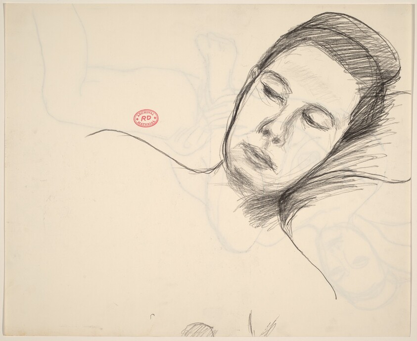 Untitled [reclining female nude grasping left ankle] [verso]