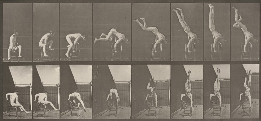 Plate Number 373. Acrobat, "press up" from chair