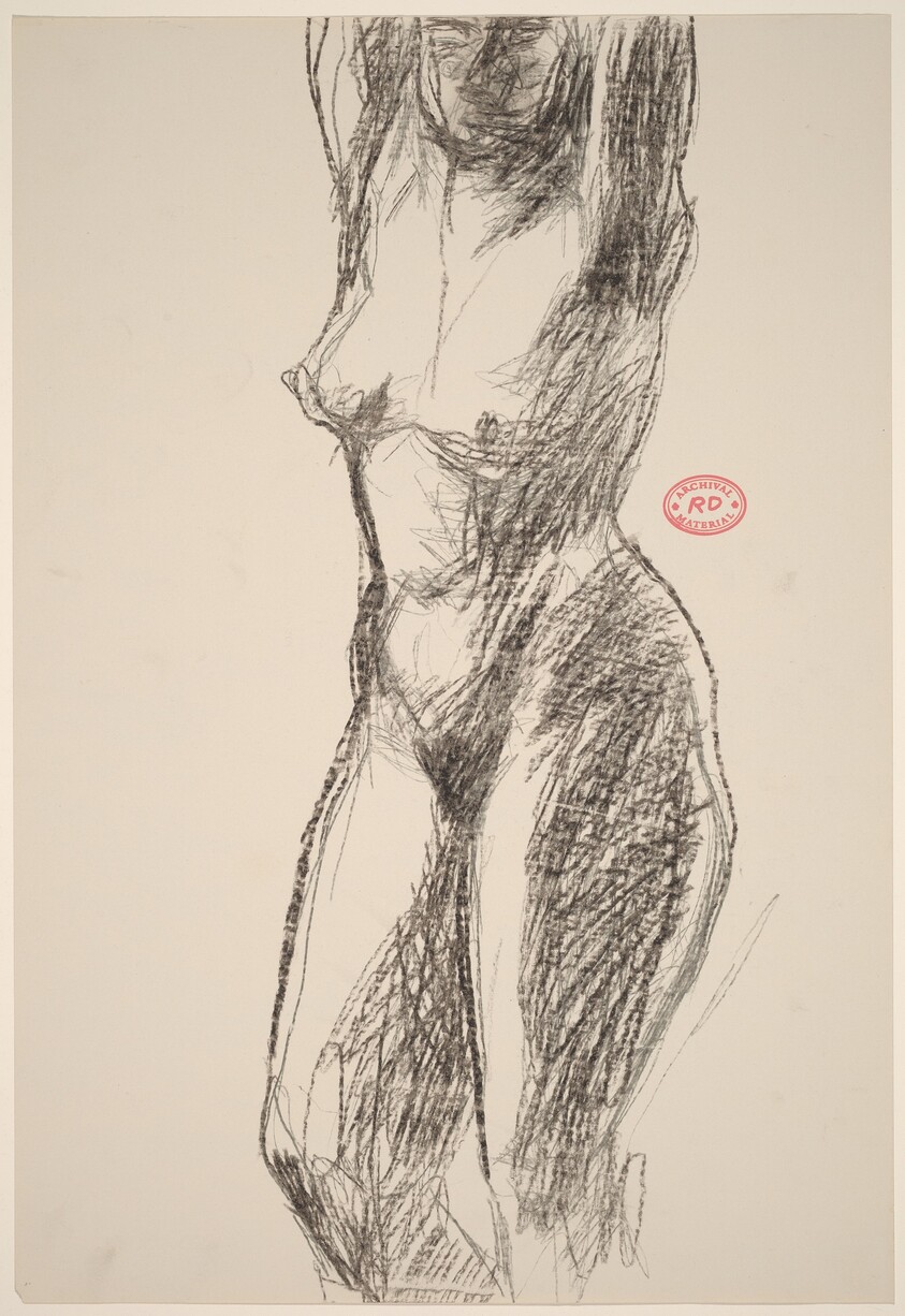 Untitled [head-to-knee view of nude with her arms raised]