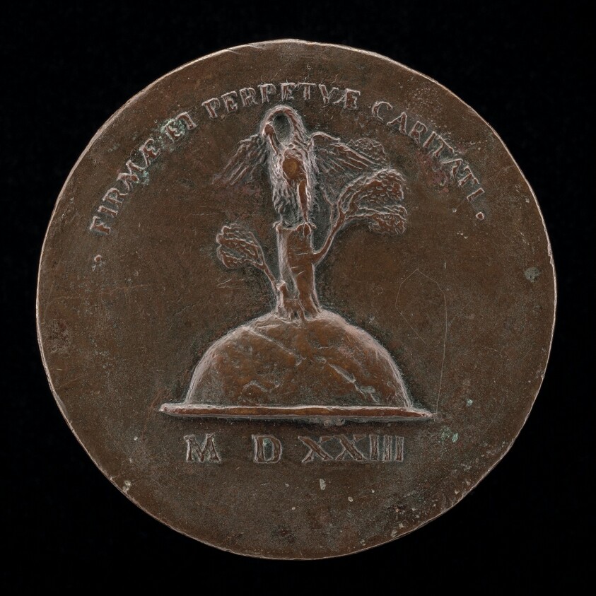 Pelican in Her Piety on a Tree Stump [reverse]