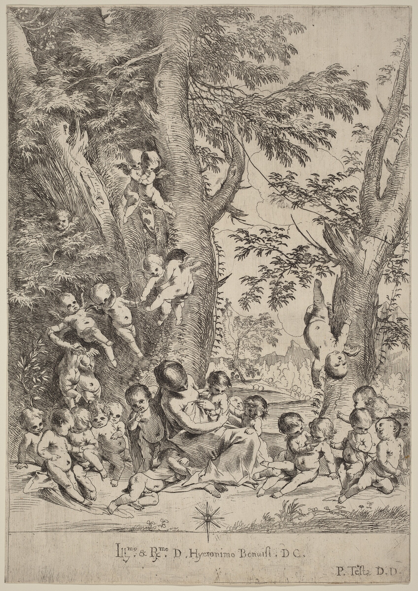 Young Woman, Surrounded by Cupids (The Garden of Charity, vertical version), Pietro Testa