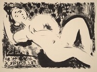 Reclining Nude, Shikō Munakata, 1959
